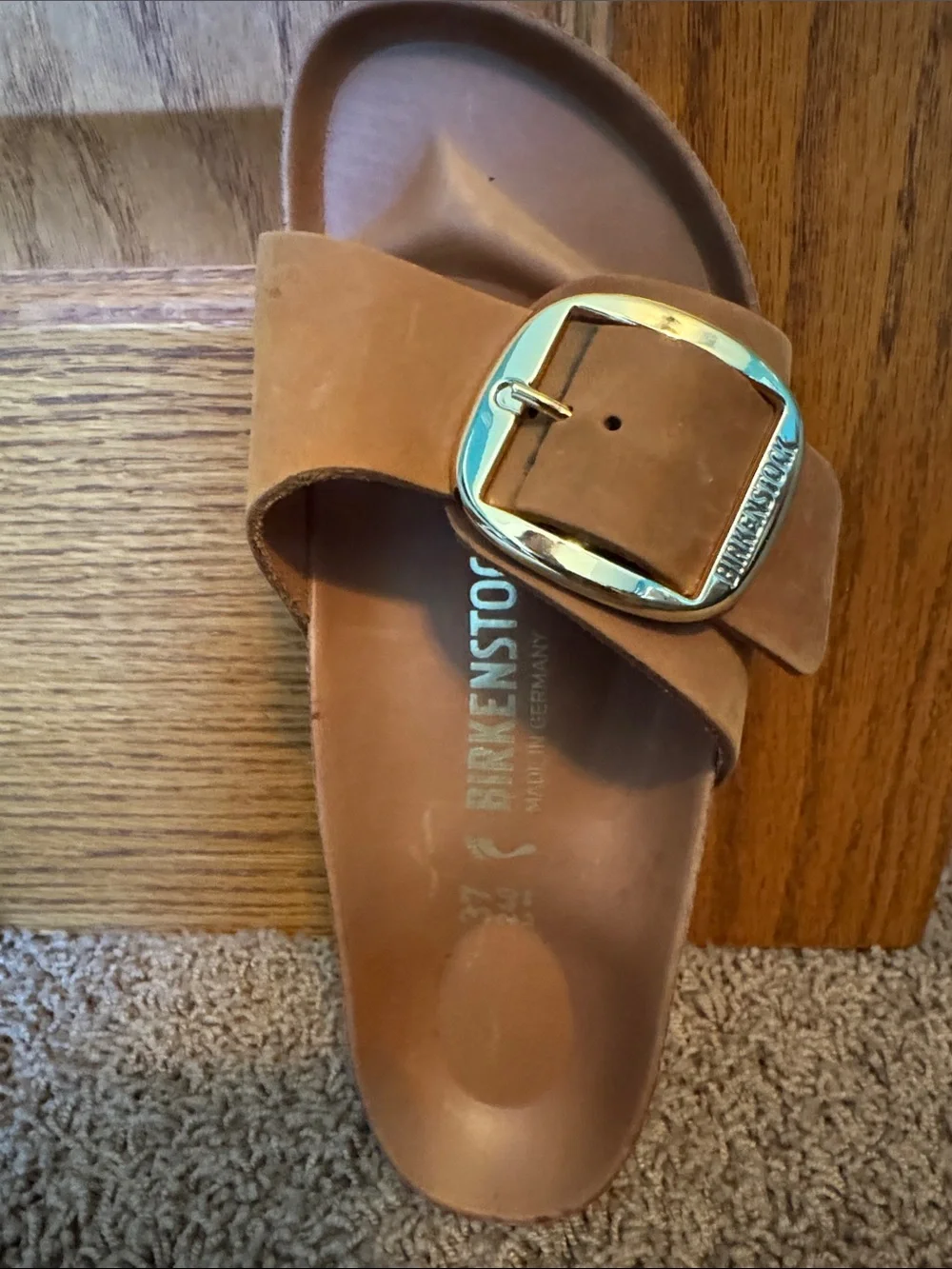 Birkenstock Madrid Big Buckle Sandals in Cognac - Picture 7 of 8